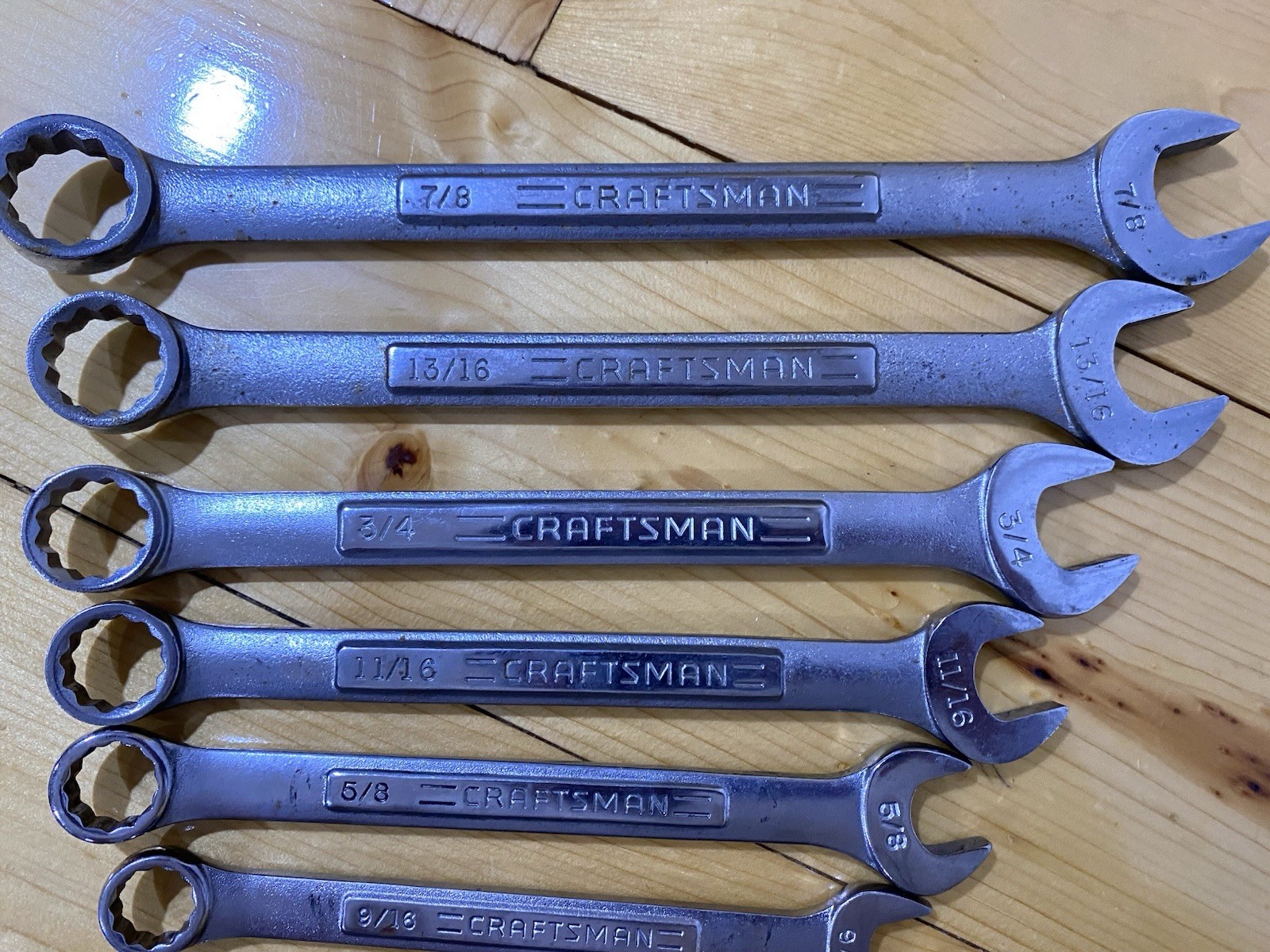 Vintage Craftsman 10pc SAE Combination Wrench Set -VA- Made in USA~ 5/16-7/8