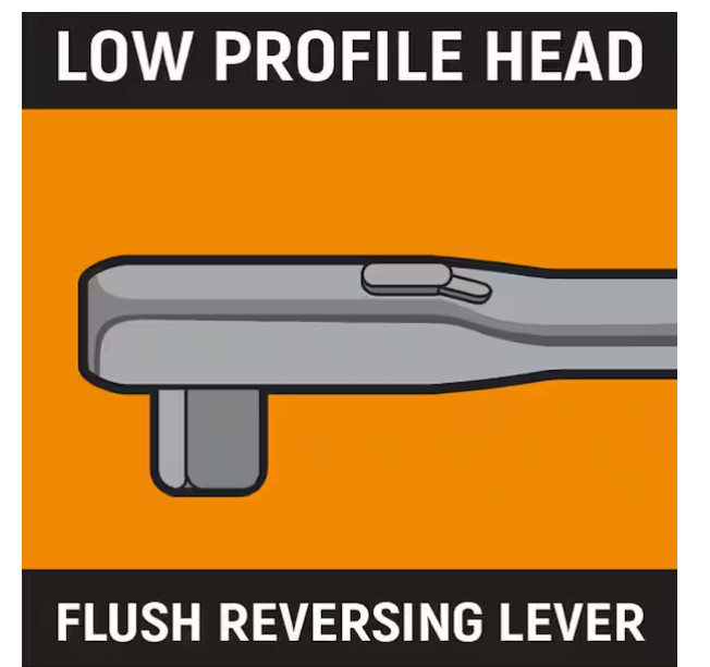 1/4 In. Drive 72-Tooth Quick Release Locking Flex Slim Head Ratchet