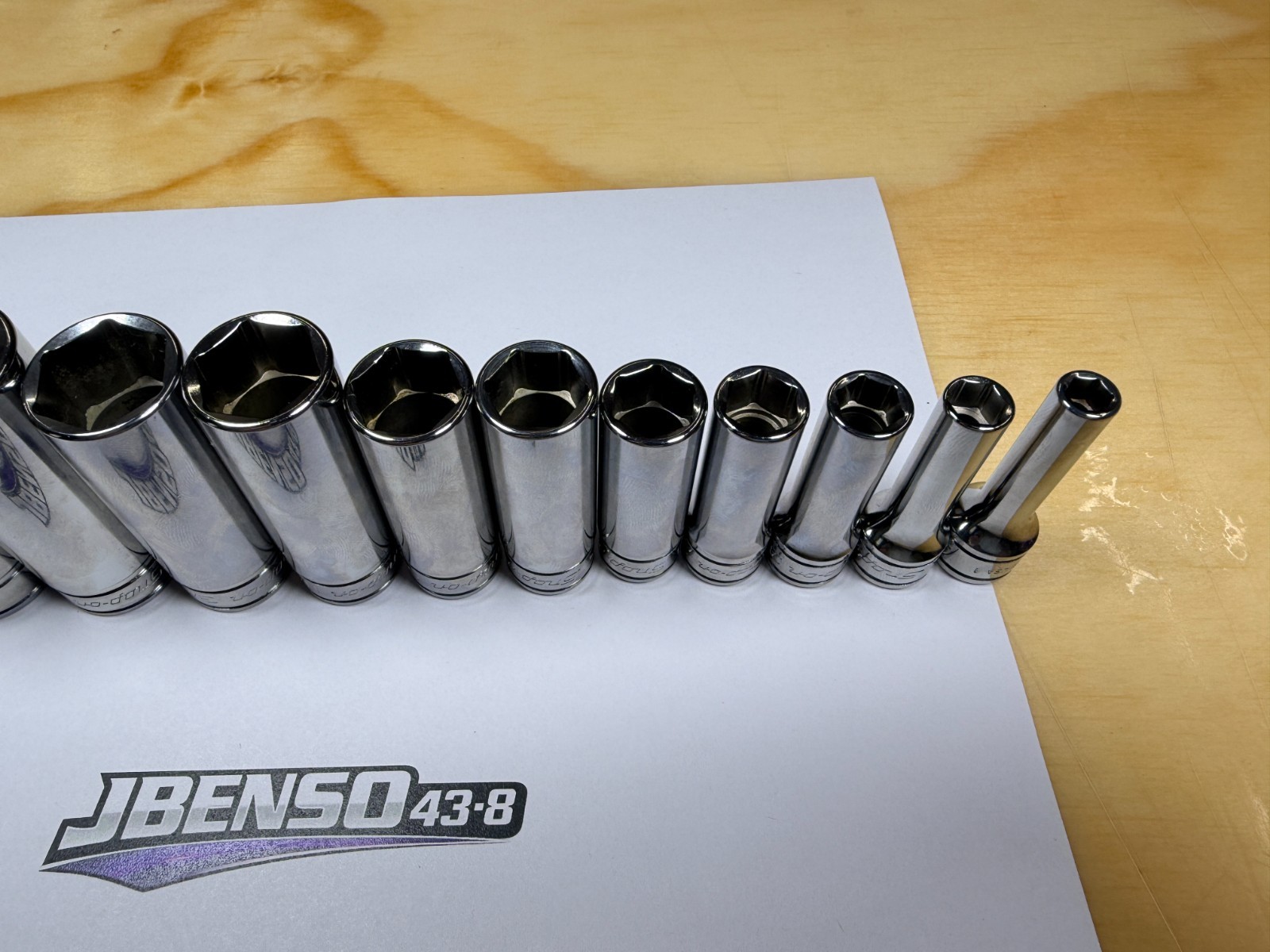 Snap-on Tools NEW 13pc 3/8″ Drive SAE 6pt Chrome Deep Bonus Socket Set 213SFSY