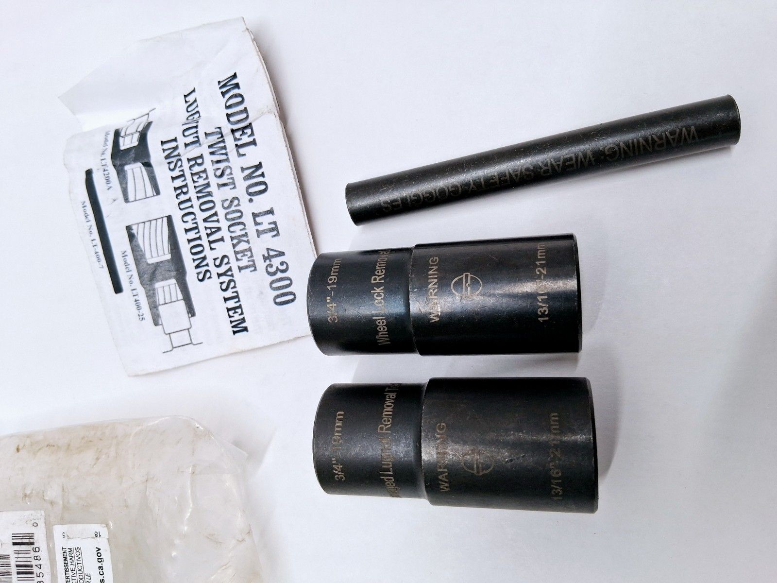 LT 4300 Twist Socket Lugnut Removal System 3 Piece