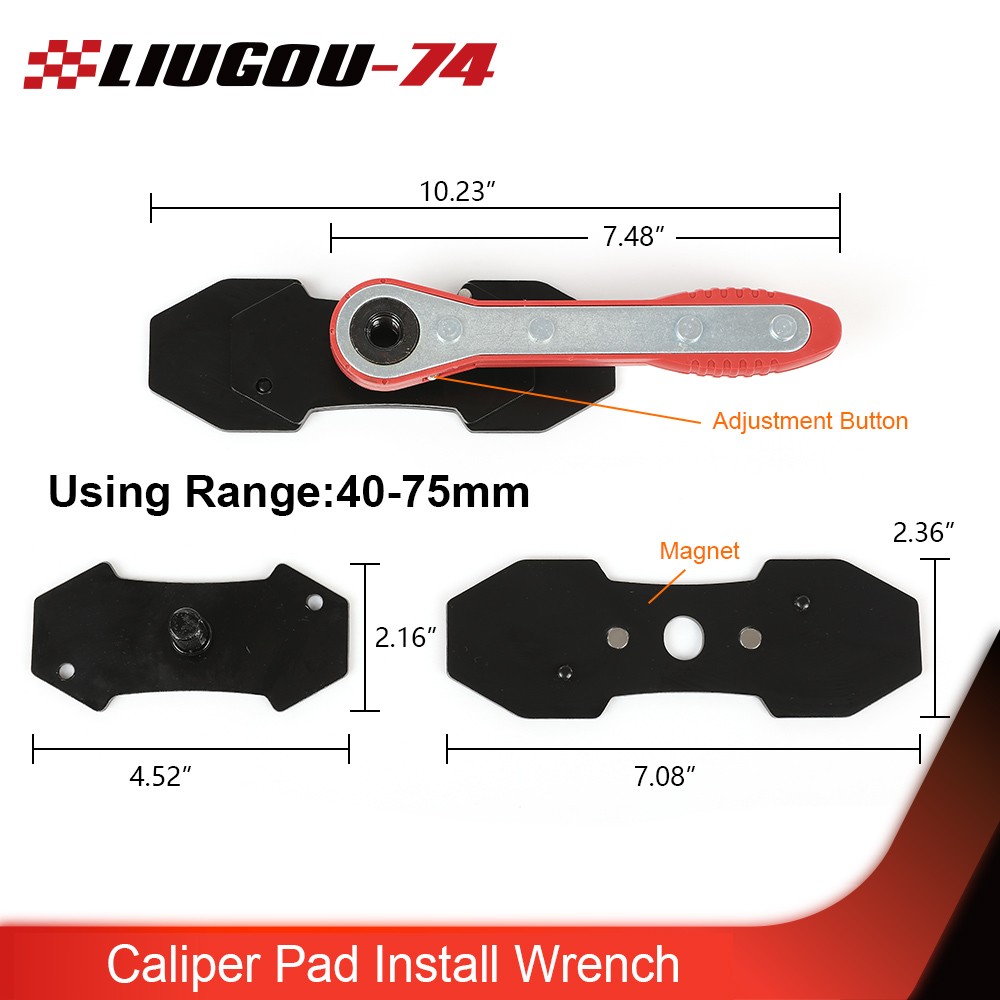 Ratcheting Brake Piston Spreader Wrench Caliper Pad Install Tool Press Ratchet