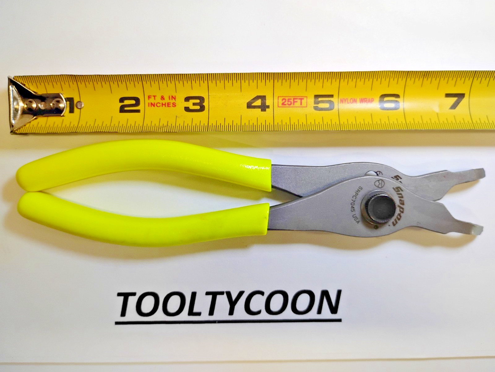 Snap-on Tools HIVIZ 45° Tip .070 Convertible Retaining Ring Pliers SRPC7045HV