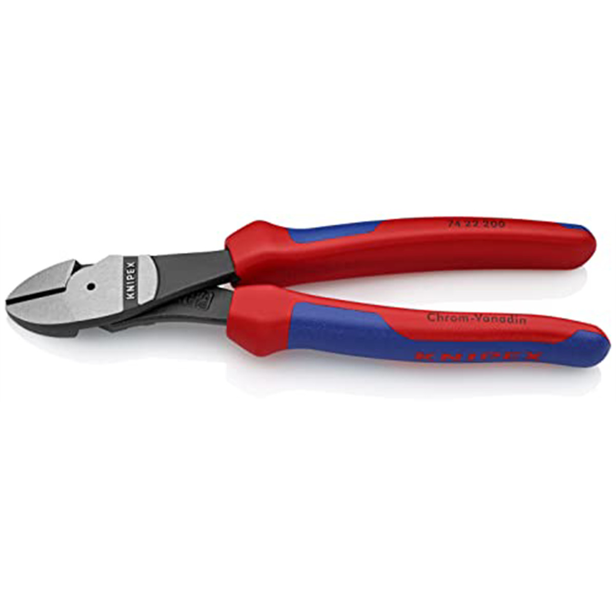Knipex 7422200 8″ High Leverage Angled Diagonal Cutters w/ Comfort Grip