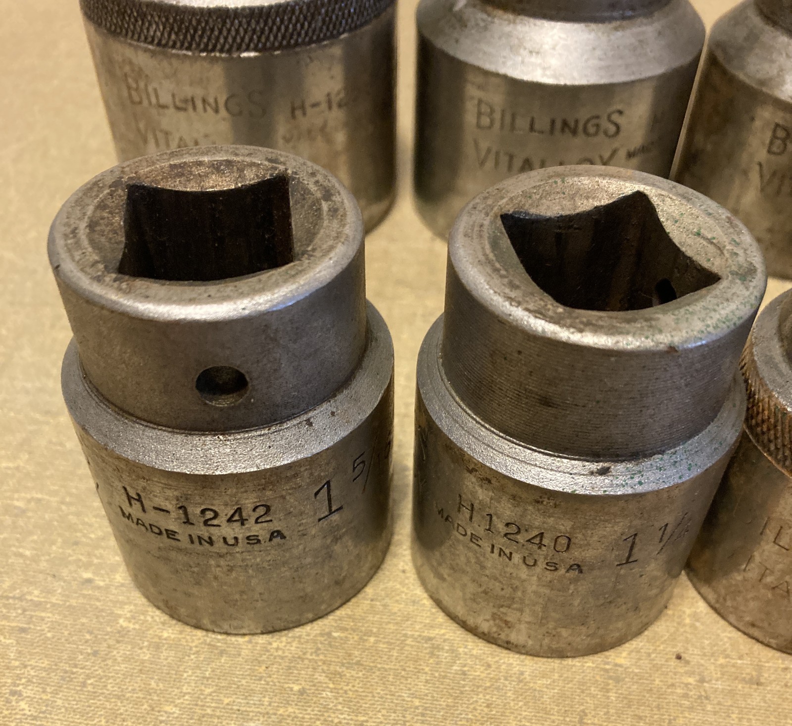 Vintage Billings Vitalloy 3/4″ Drive 10 Piece Socket Set w/Extension