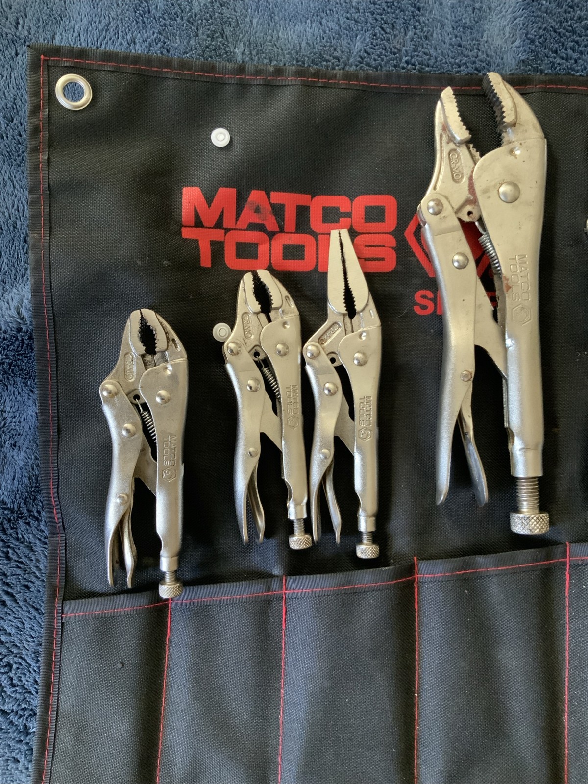 Matco Smlp7, 7pc Locking Pliers Set, 1 Is Broken..l.see Descrip