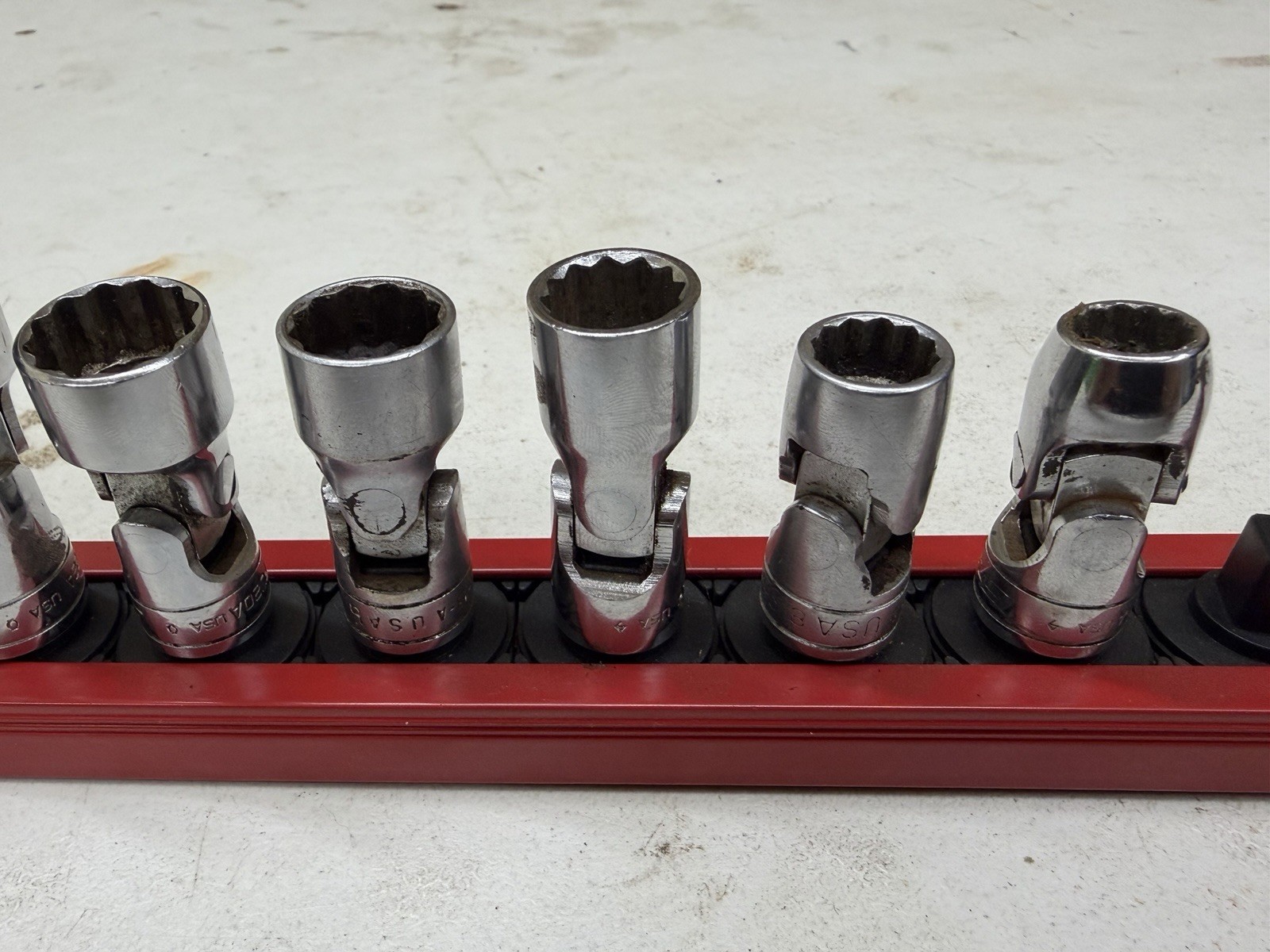 Snap On 7pc 3/8” Drive SAE Shallow Swivel Socket 12 Point 3/8-3/4