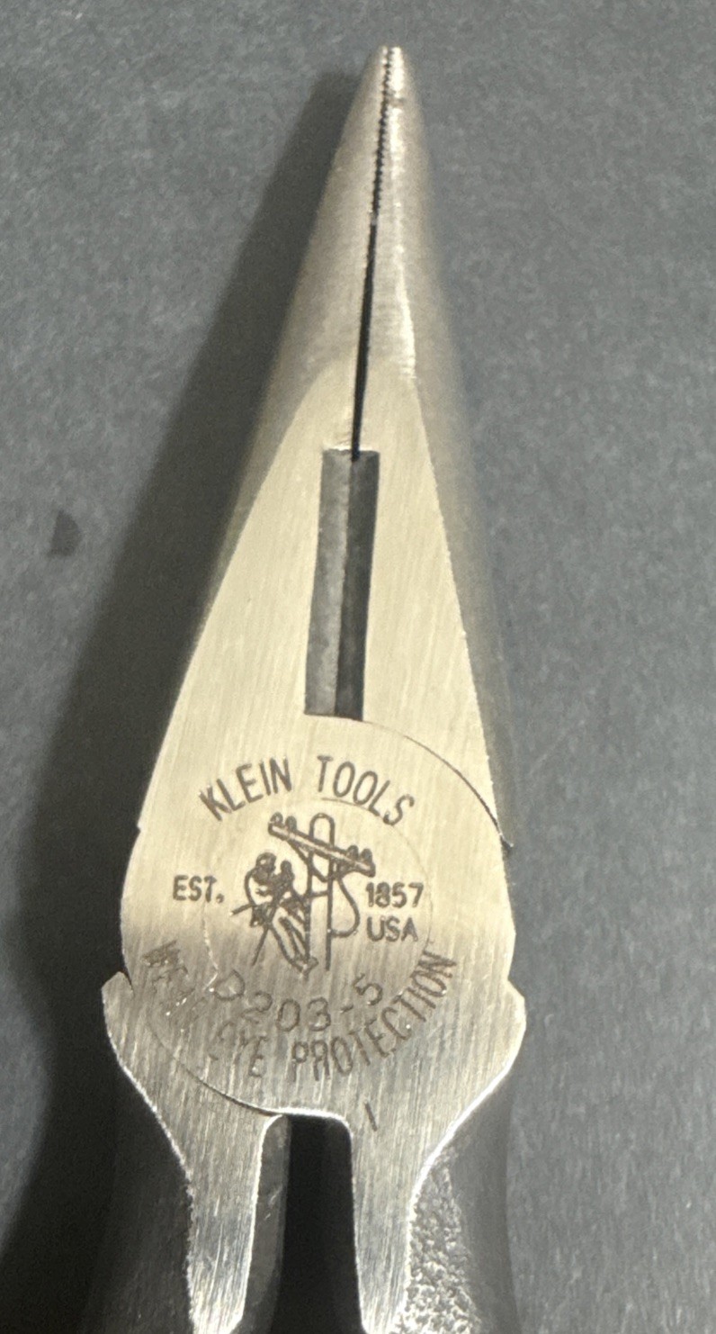 1996 VINTAGE KLEIN TOOLS D203-5 NEEDLE NOSE SIDE CUTTING PLIERS 5” NOS USA RARE