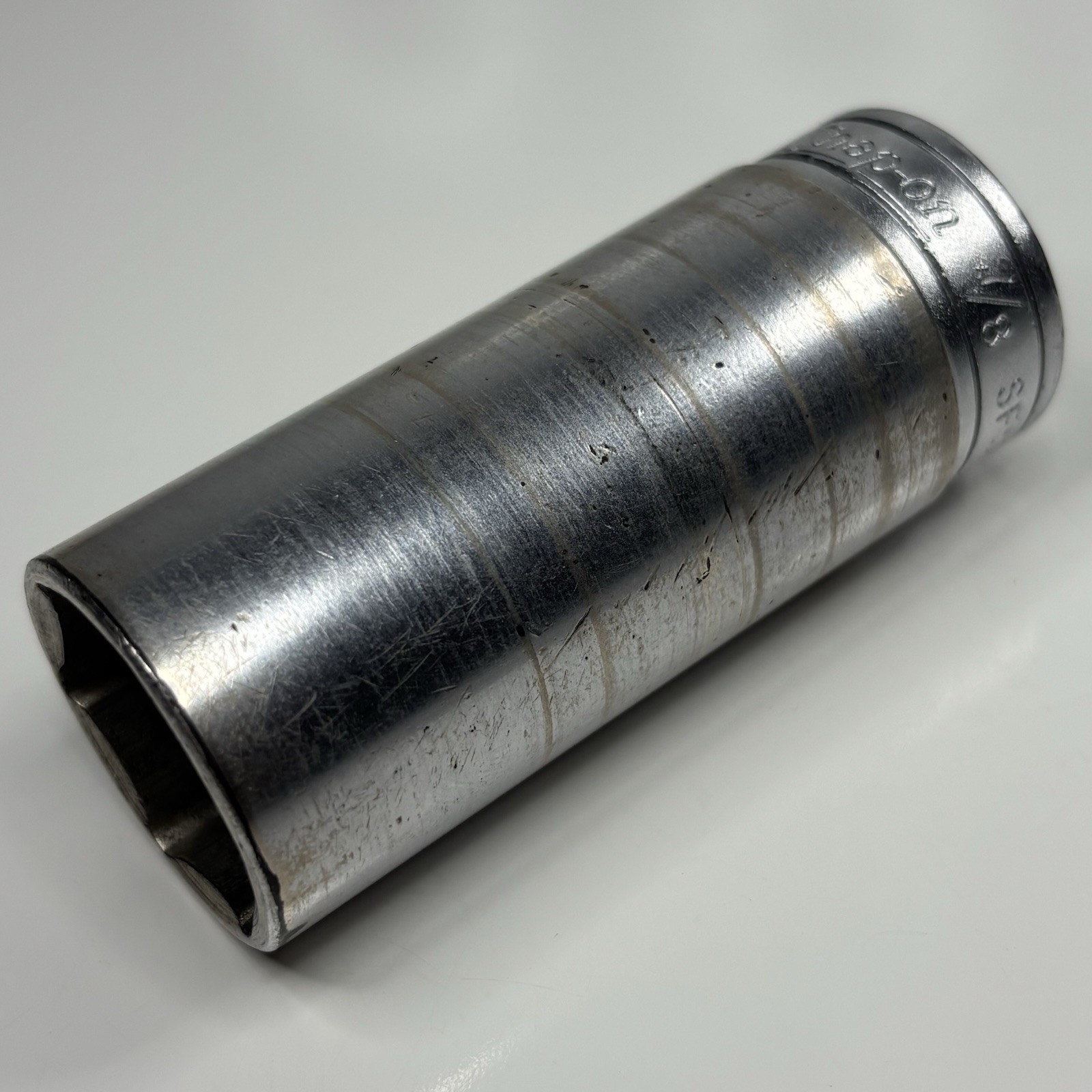 Snap On Tools SFS281 3/8 Dr 6Pt SAE 7/8 Flank Dr Deep Chrome Socket VTG USA