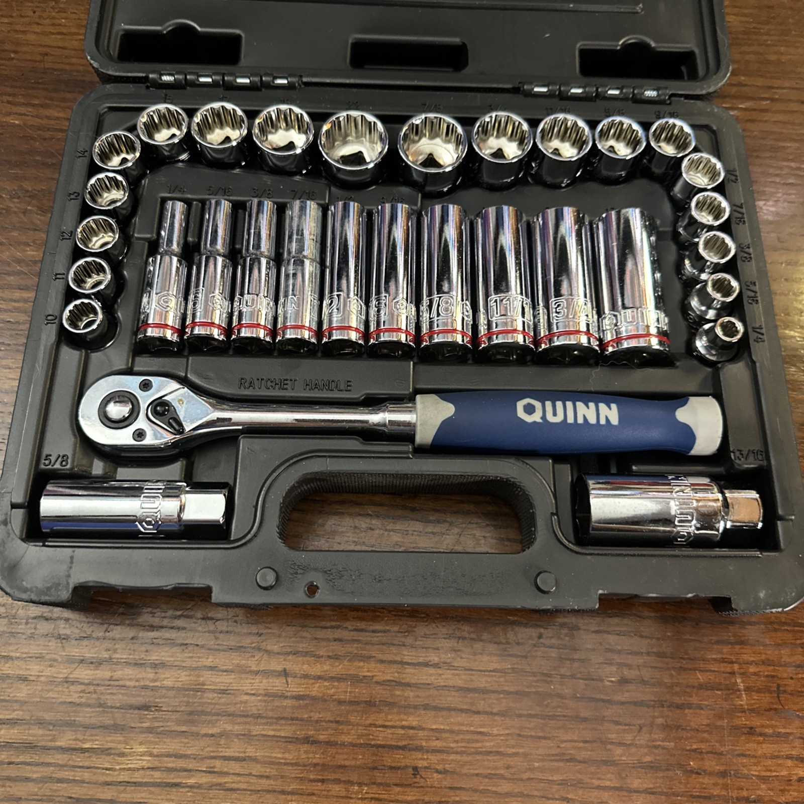 Quinn 3/8 in. Drive SAE and Metric High-Visibility Socket Set