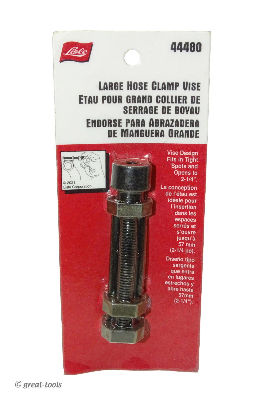 LARGE HOSE CLAMP VISE TOOL – automotive tools – Lisle Tools – use in tight spots