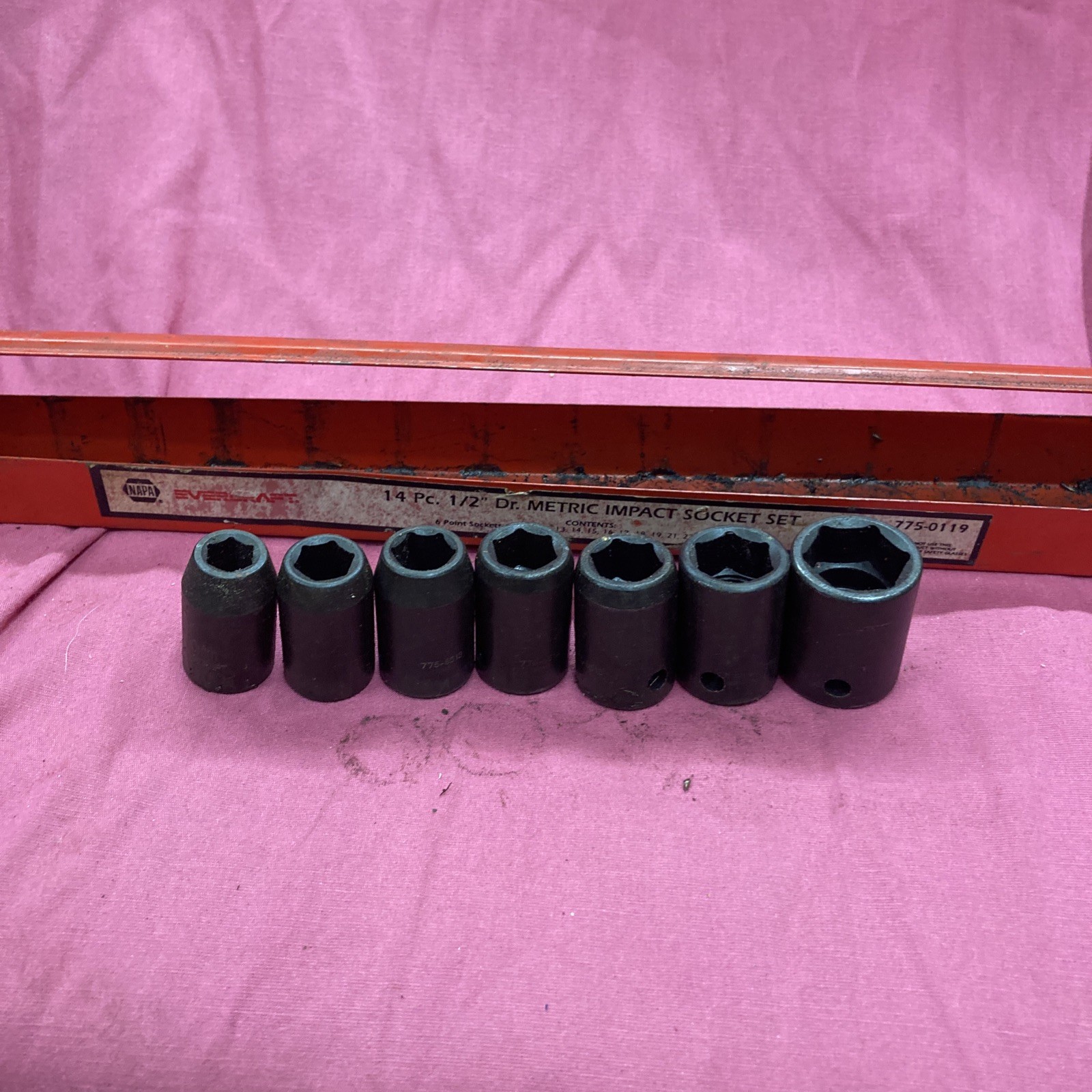 Napa Evercraft 1/2” Drive Metric Impact Socket Set 10,12,13,14,15,17, 21mm