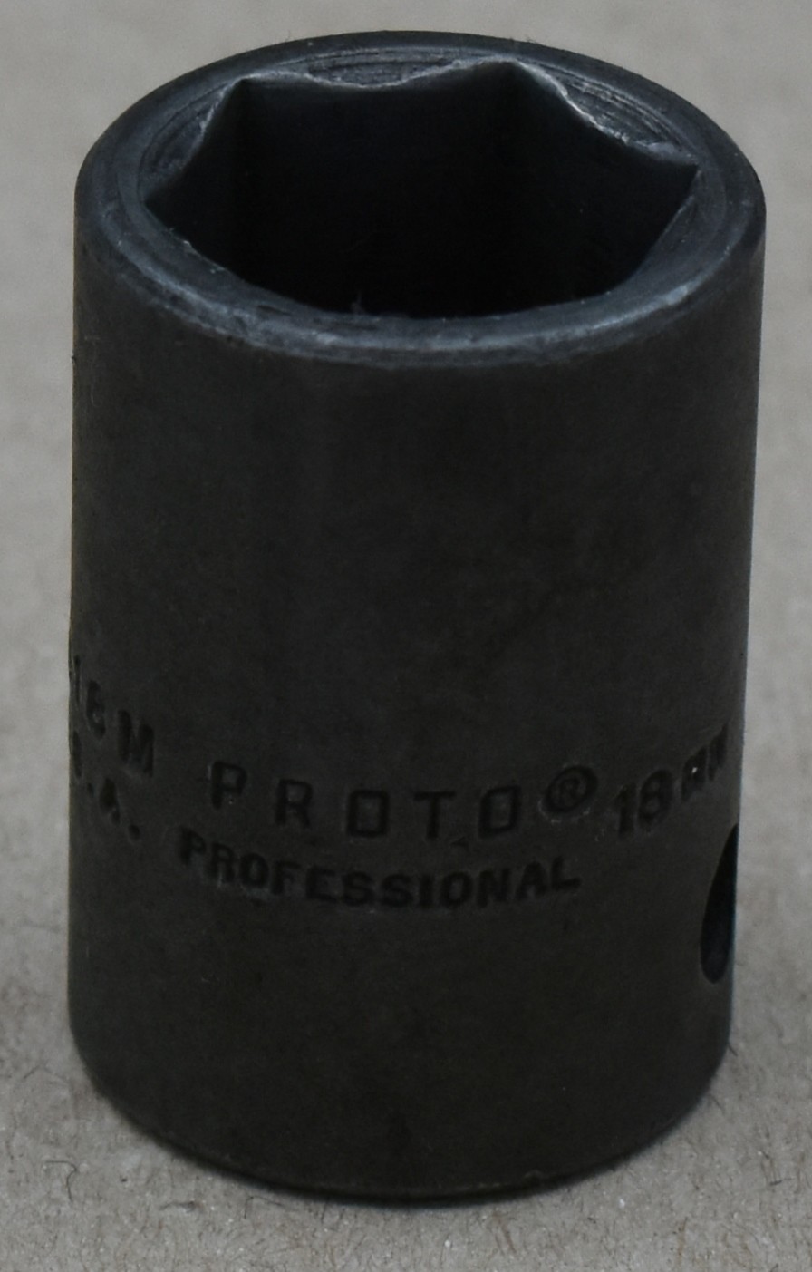 PROTO PROFESSIONAL 7418M, 18MM METRIC, 1/2″ DRIVE, 6-POINT, IMPACT SOCKET