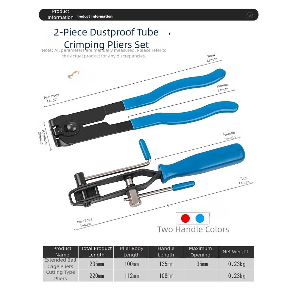 Two Piece Set For CV Joint Boot Clamp Pliers with Chromium Vanadium Steel