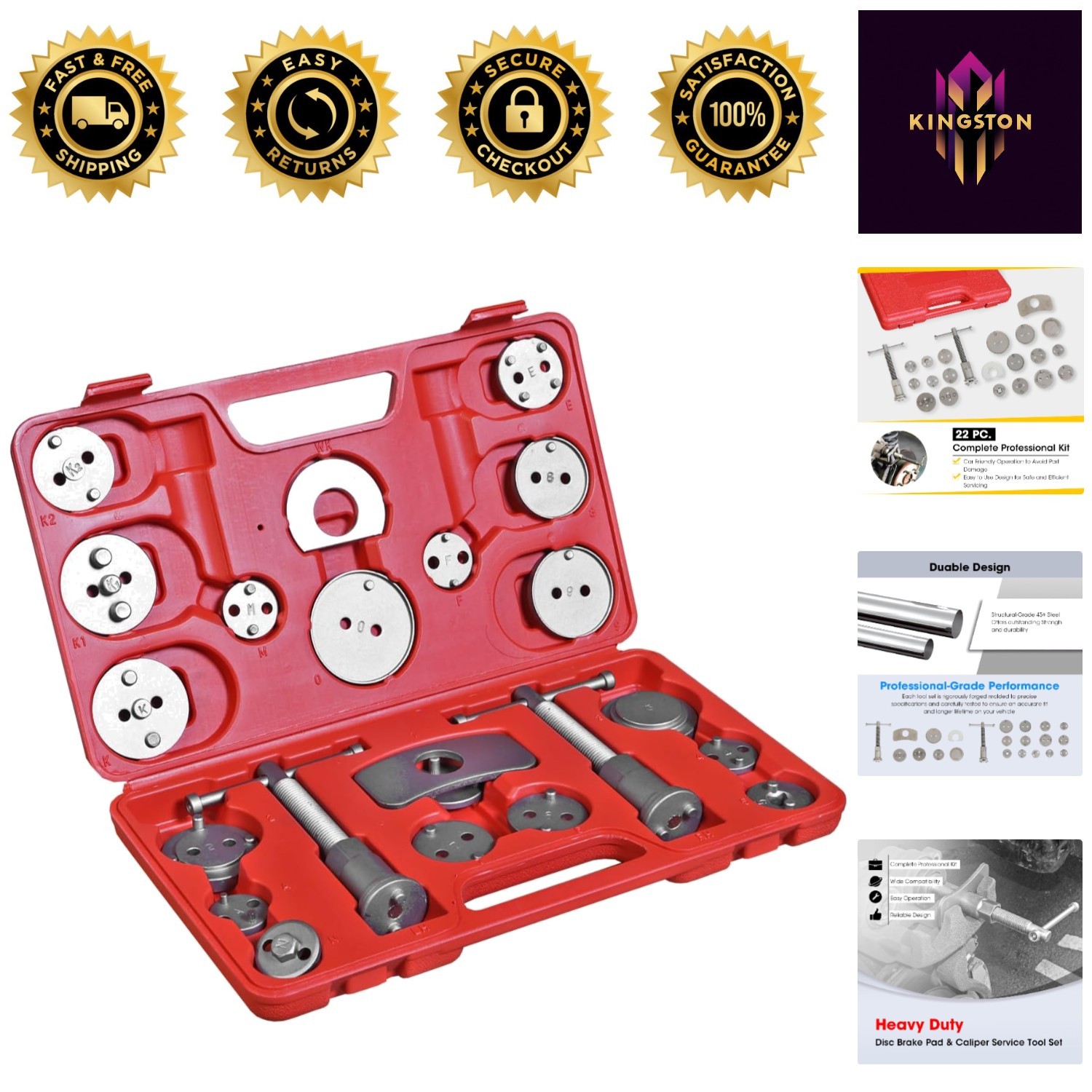 22 PCS Brake Caliper Tool Kit – Universal Compressor Set for Effortless Repairs