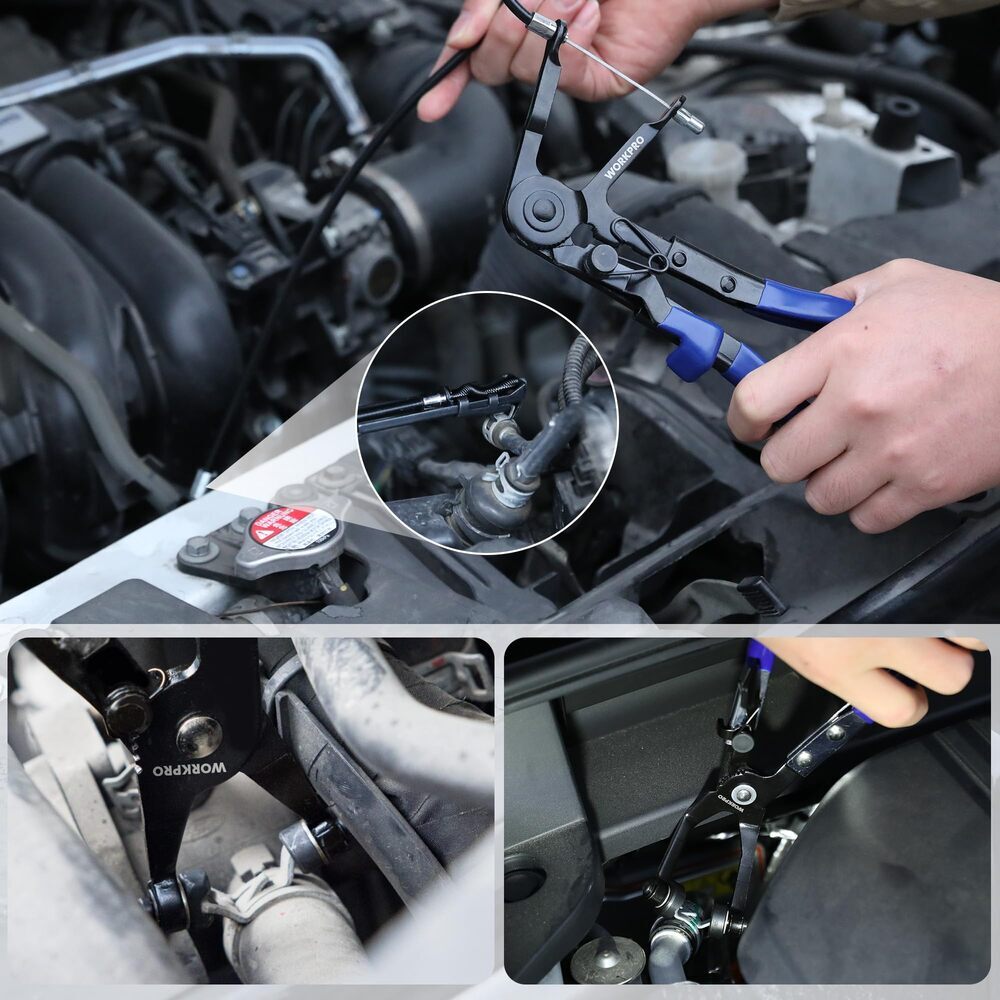 WORKPRO Hose Clamp Plier Set 27″ Long Reach Wire Spring Hose Clamp Plier 3-PIECE