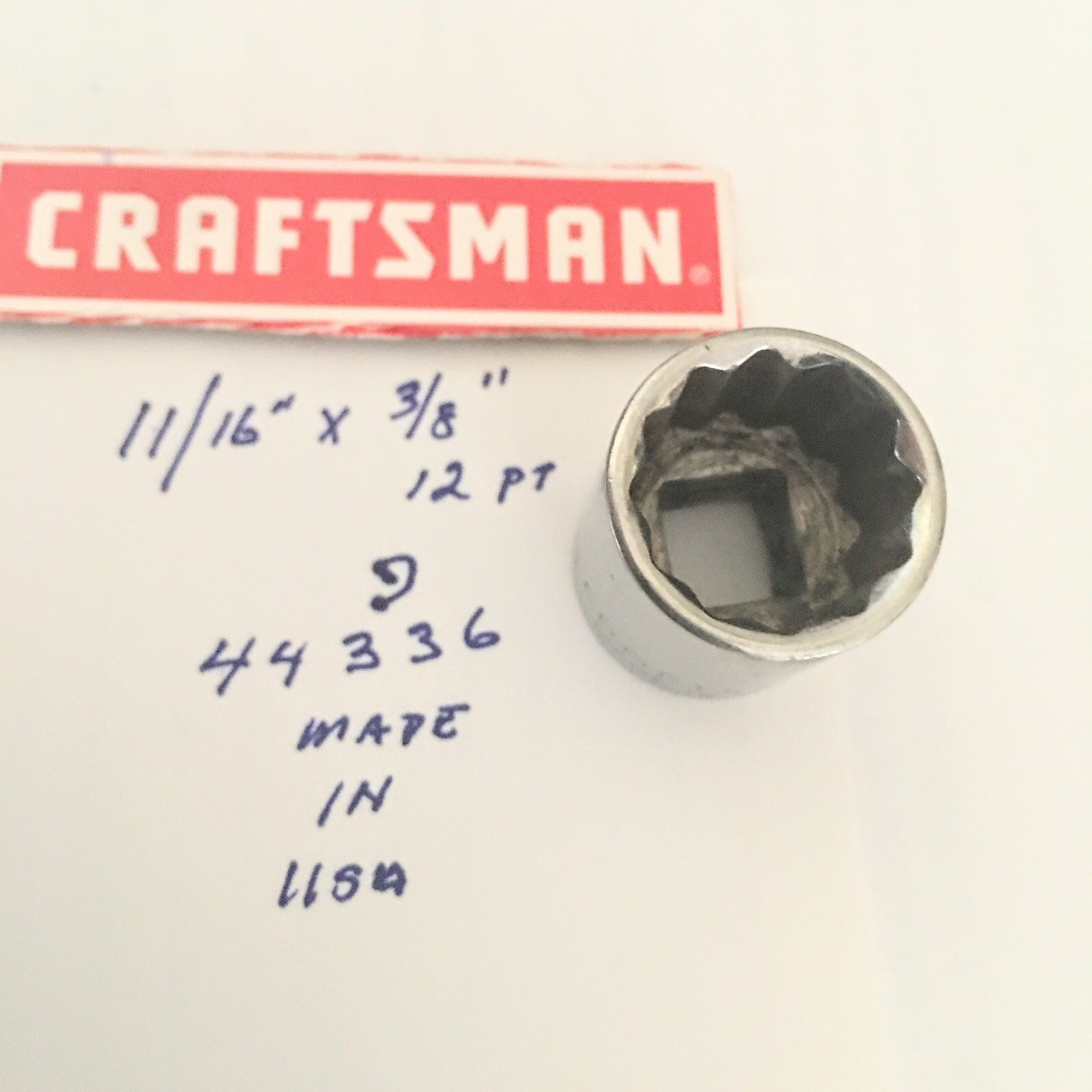 Craftsman 11/16″ x 3/8″ Dr Shallow Socket Pt G 44336 Made in USA