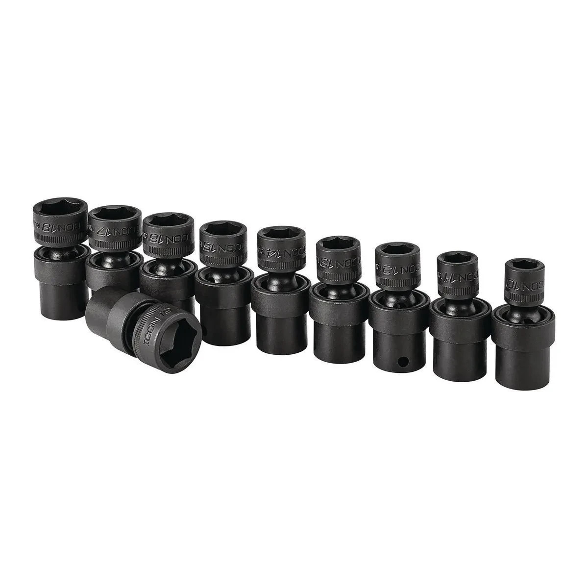 ICON 3/8″ Drive Metric Impact Swivel Socket Set, 10-Piece I2UM-10 59747