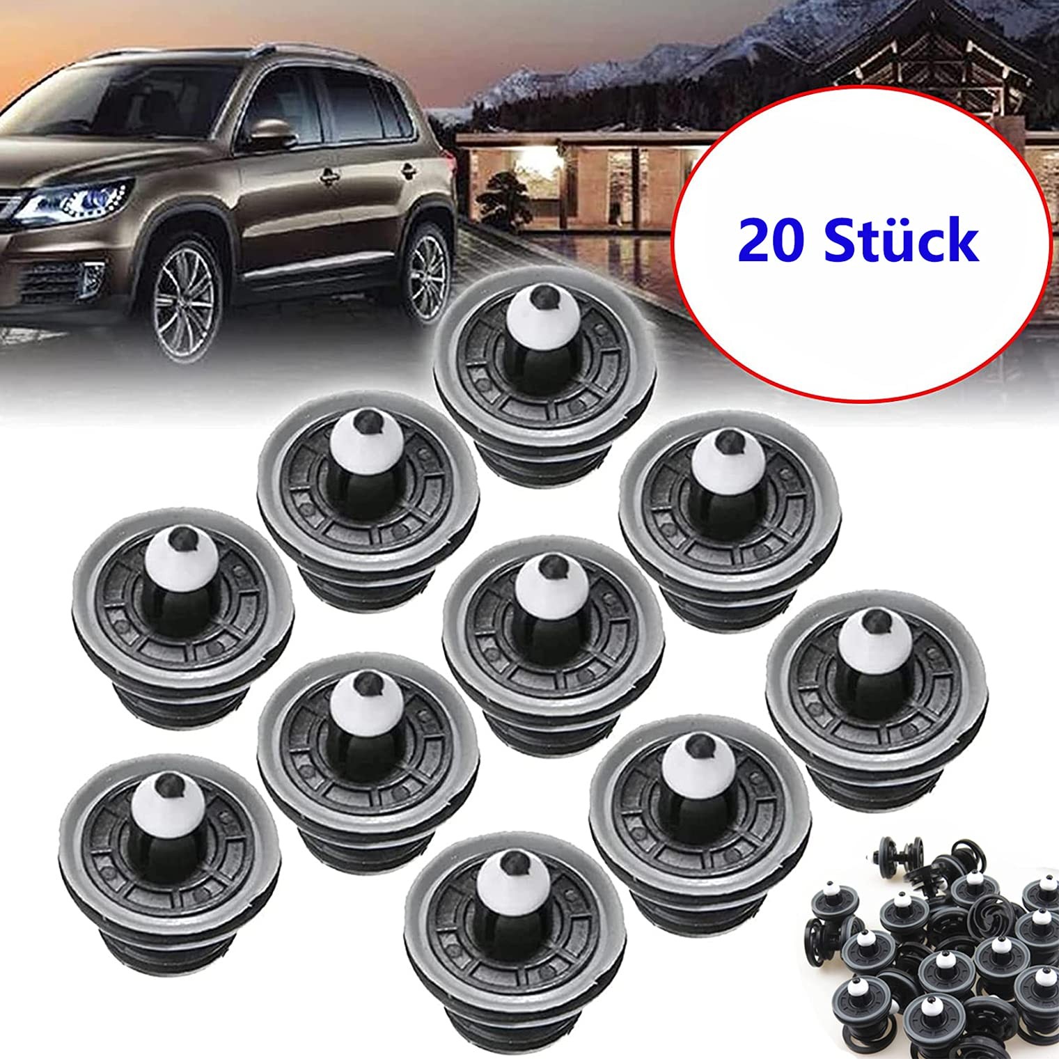 20 Pieces Car Interior Door Card Trim Clips Panel 23 millimeters, Black