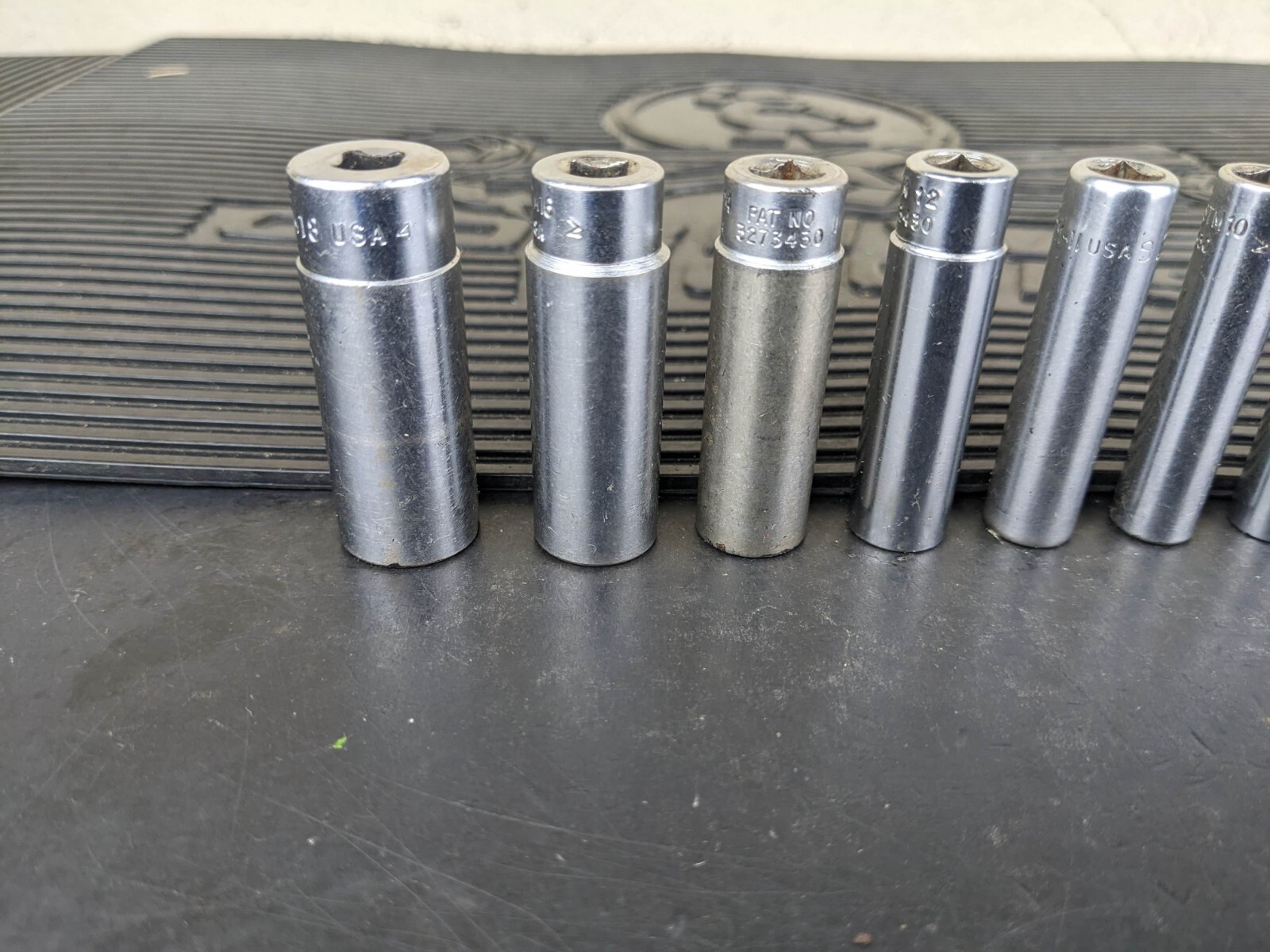 #bg158 Snap On Tools 1/4″ Drive 10 Pc SAE Deep 6 Pt Socket Set 110STMY