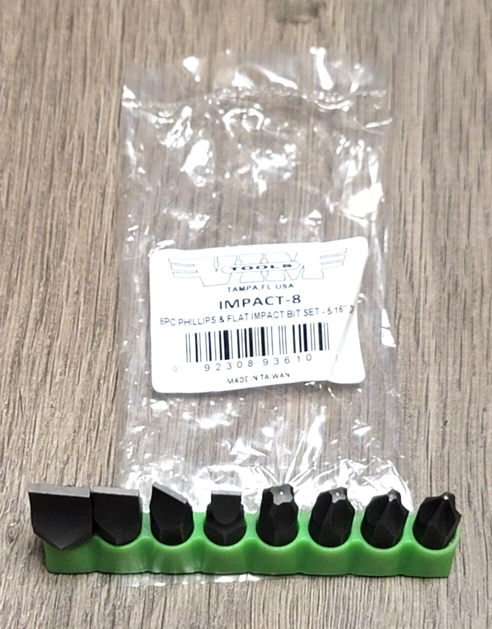 VIM Tools 8pc 5/16 Hex Screwdriver Bit Set for Hand Impact Driver #IMPACT-8
