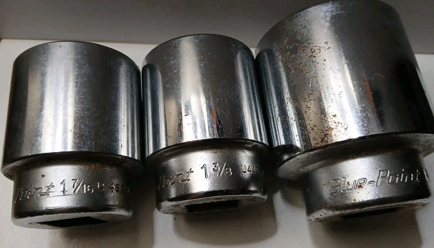 Blue Point Vtg U562 1 3/4″, U462 1 7/16″, U442 1 3/8″ SAE Socket Lot of 3