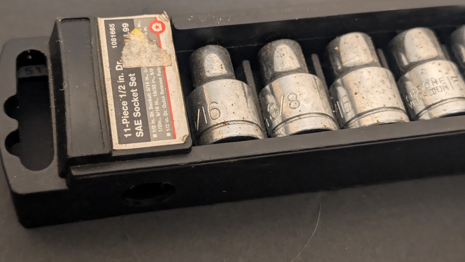 11 Piece Tractor Supply PLus 1/2″ Drive SAE Socket Set 5/16″ – 3/4″ w Storage +