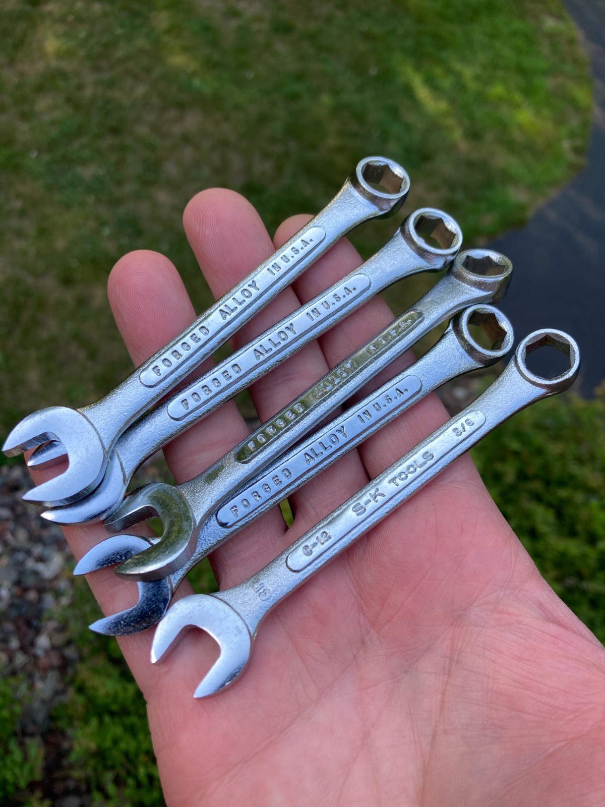 VTG S-K Tools C-12 6 Point SAE 3/8» Combination Wrench NOS 5 Piece in Box USA!