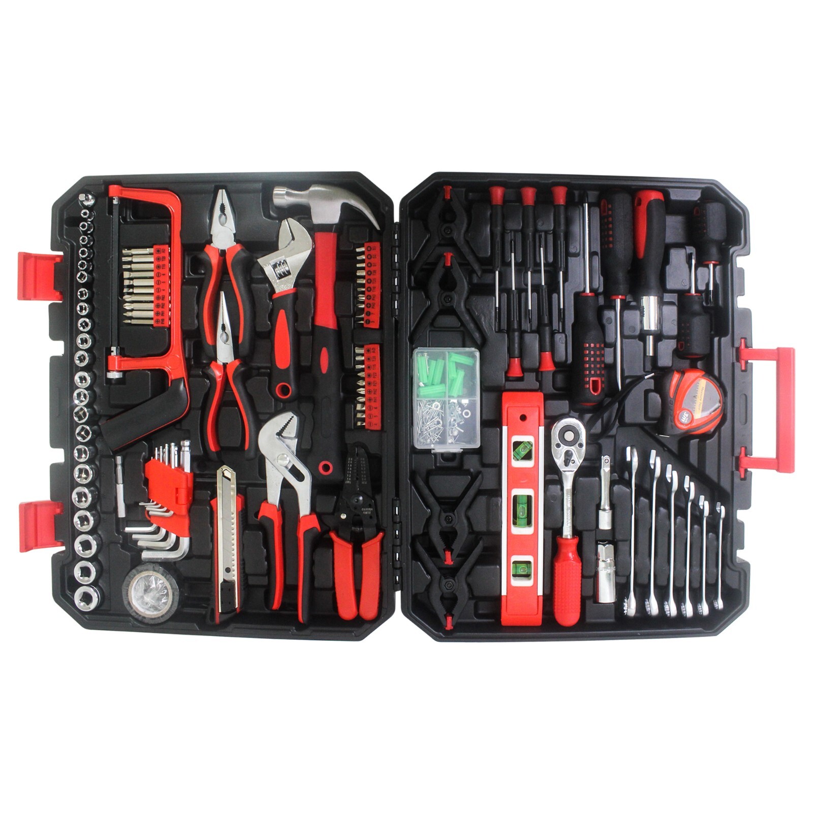 Hand Tool Box Storage Case Tool Set General Household with Toolset 238Pcs Black