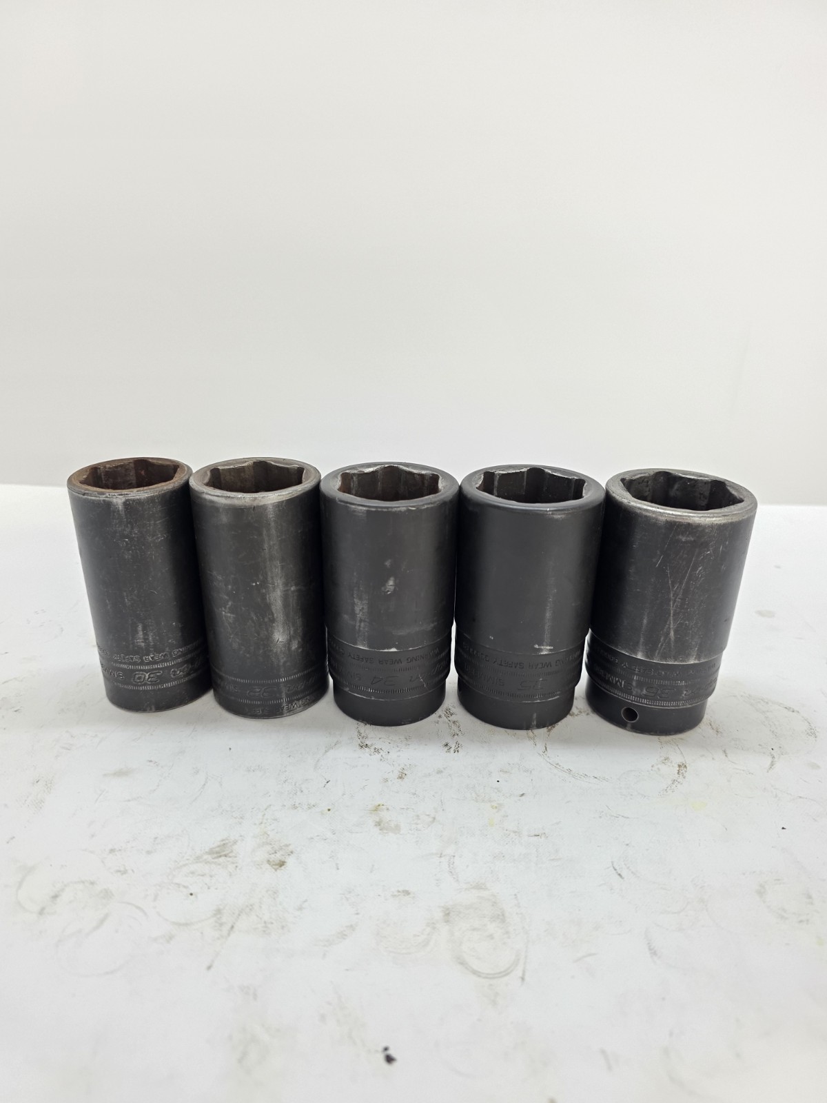 Snap-on 1/2 Drive Sockets 30,32,34,35,36mm Deep Impact 5pc Socket Set Usa