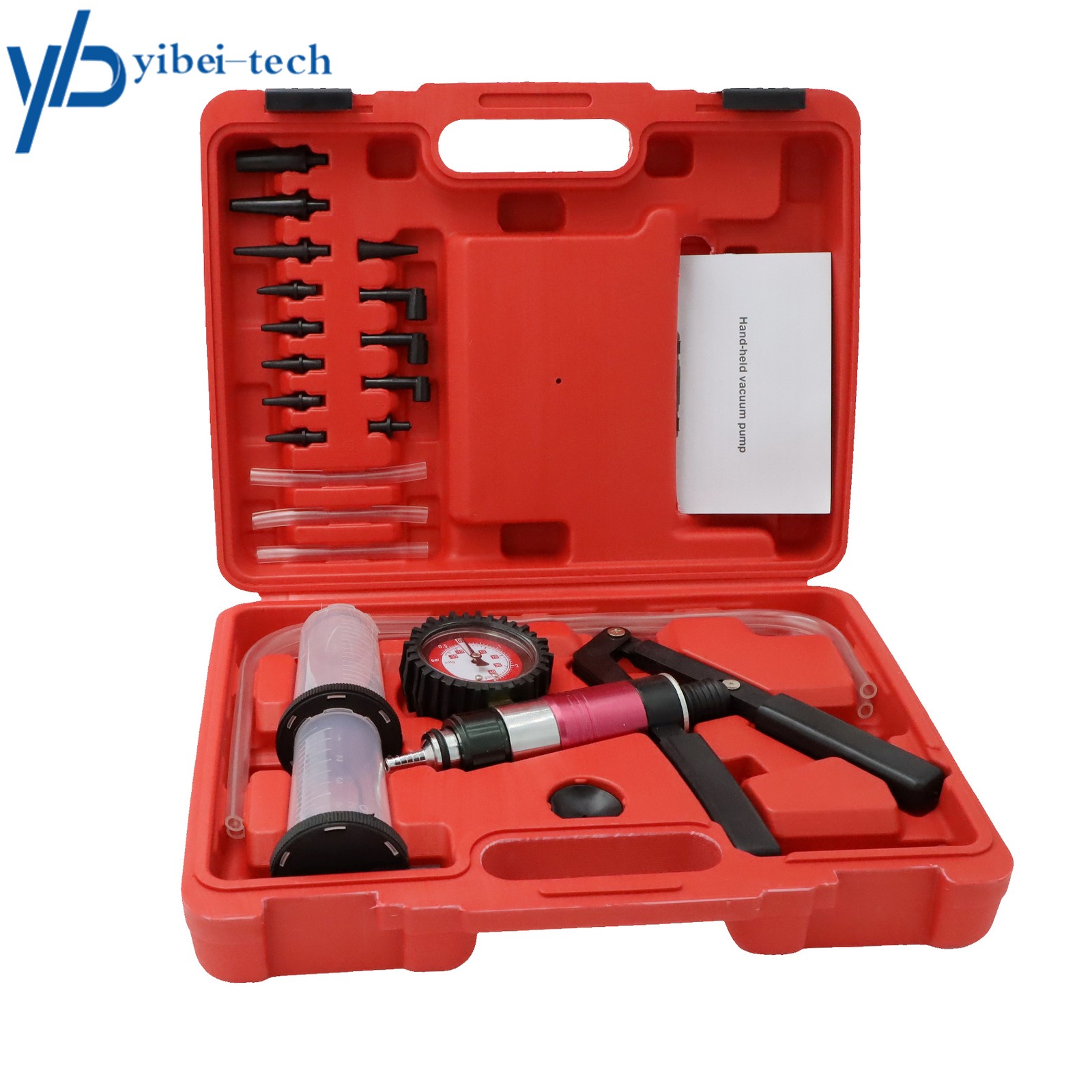 Hand Held Vacuum Pump Brake Bleeder Bleed tester Tool Kit 2 Jars Car Motorbike