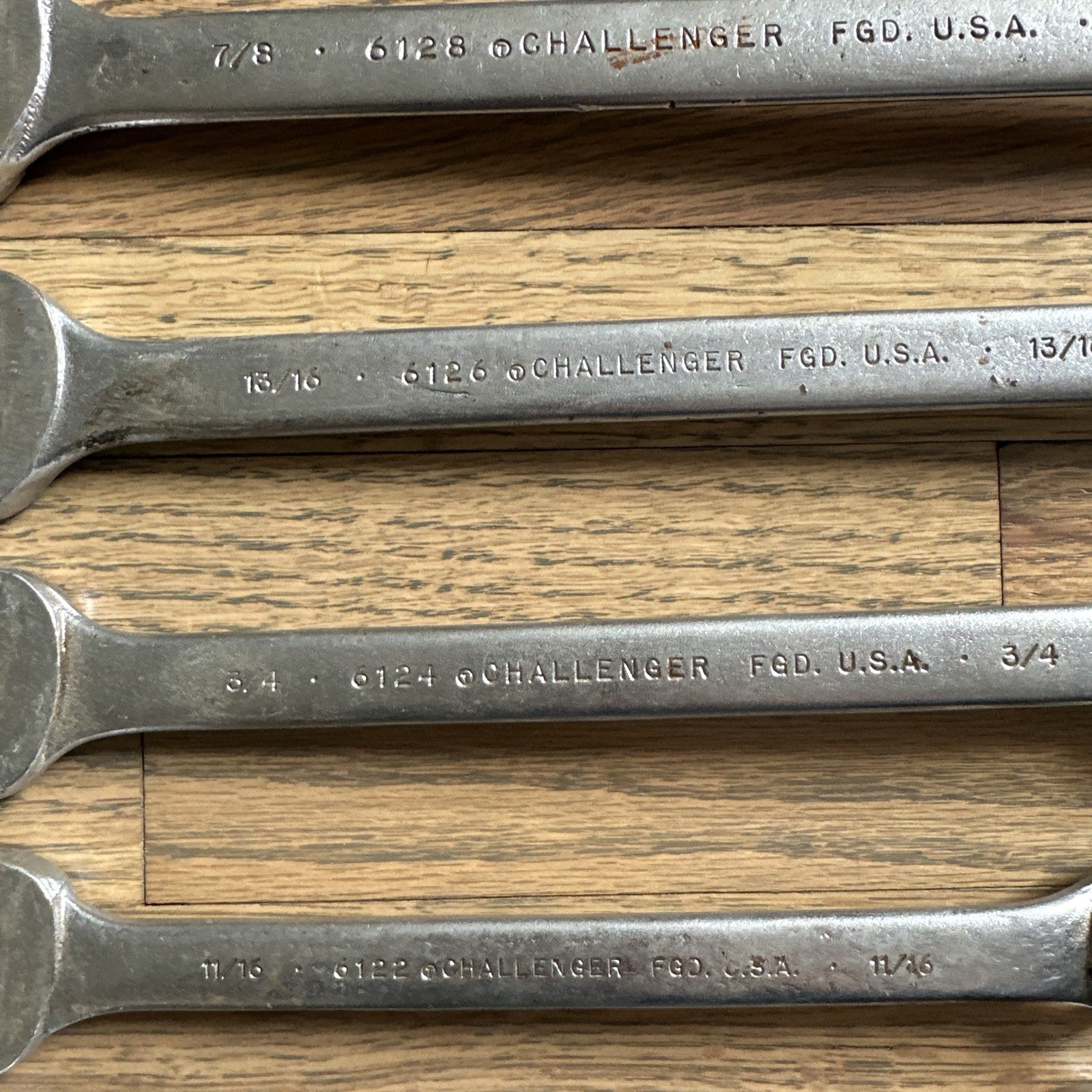 Challenger Proto SAE 8pc Combination End Wrench Set USA 1 15/16 7/8 13/16 3/4 +