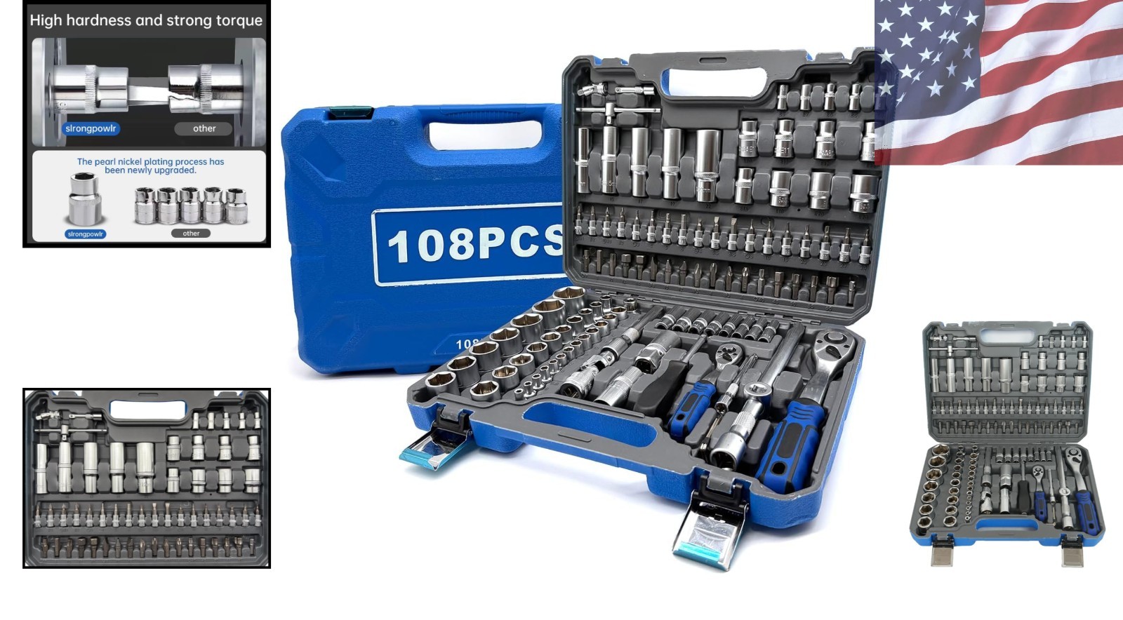 Precision 1/2″ & 1/4″ Drive Ratchet Socket Set – Pearl Nickel Alloy Steel