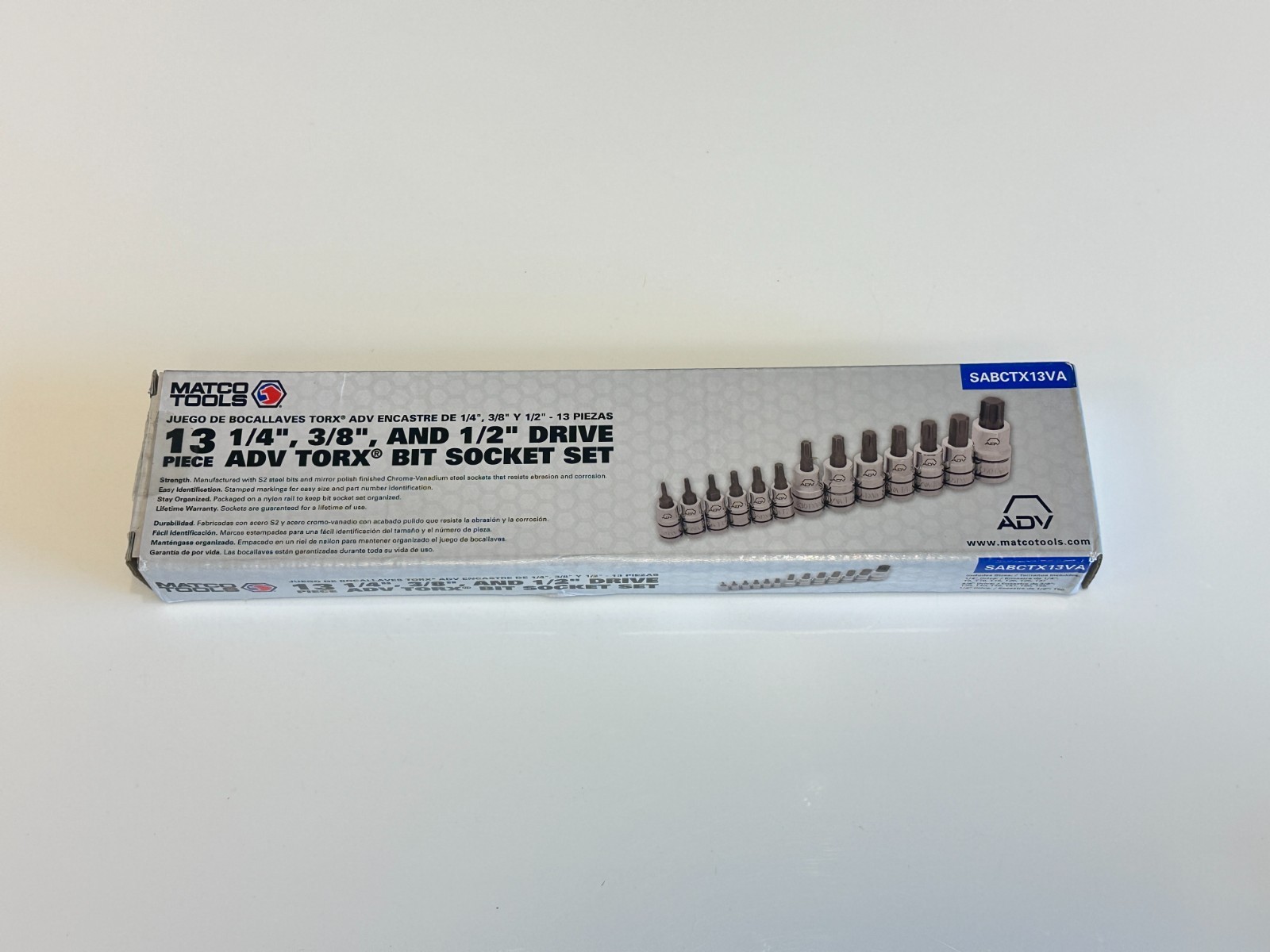 NEW Matco Tools SABCTX13VA 13pc ADV Torx Bit Socket Driver Set, 1/4 3/8 1/2” Dr.