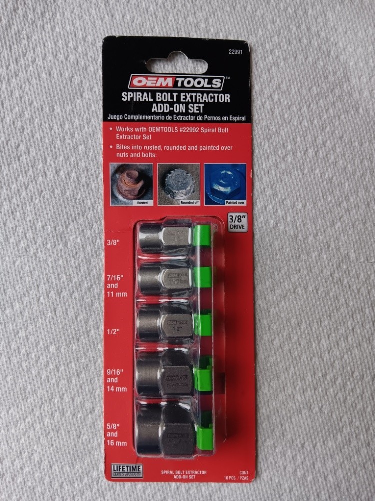 OEMTOOLS 5 PIECE SPIRAL TYPE EXTRACTOR ADD-ON SET (22991) 3/8″ DRIVE NEW