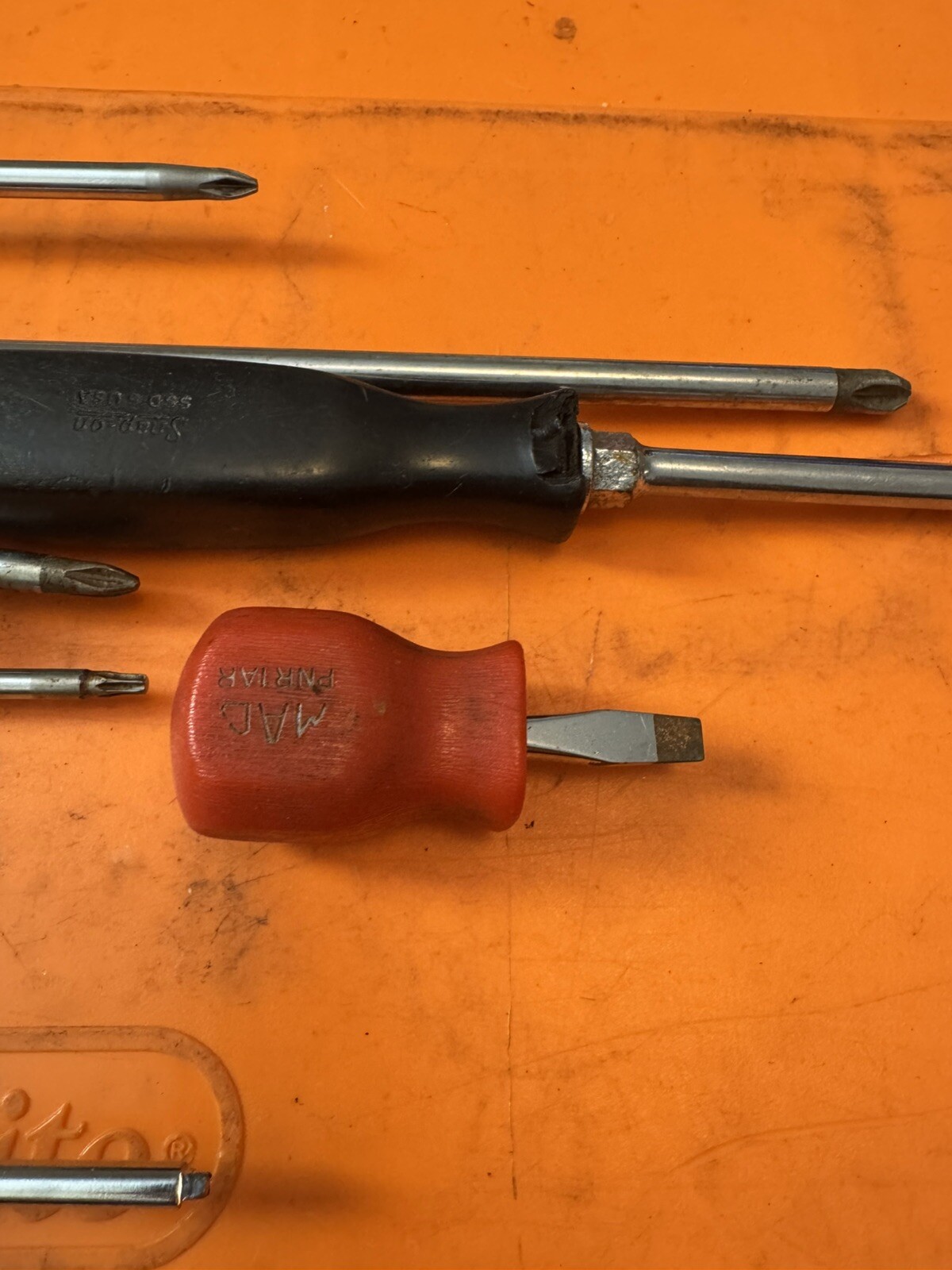 Snapon Mac SDD 7 Pc Red Grey Black Hard Handle Screwdriver Set Some Pozidrive