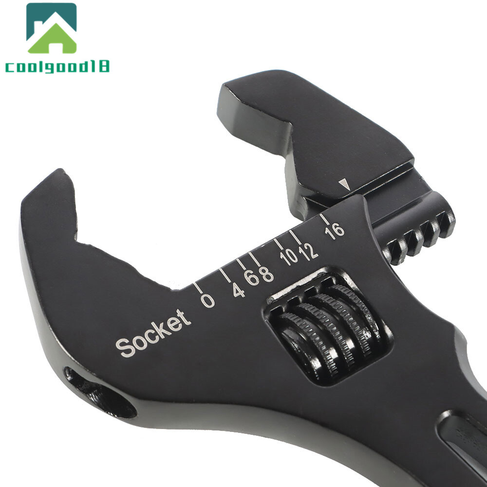 Adjustable Wrench Aluminum Tool Spanner 3AN-16AN for Hose End Fitting Black
