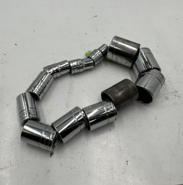 Husky Socket 13/16″ 3/4″ 11/16″ 5/8″ 9/16″ 1/2″ 7/16″ 1-1/16″ 7/8″ 12 Piece