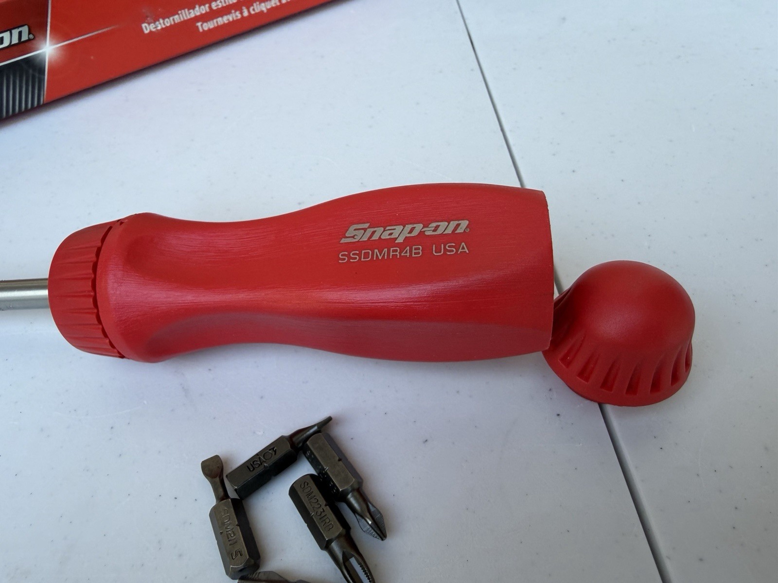 Snap-on Tools USA NEW RED Hard Handle Ratcheting Screwdriver SSDMR4BR