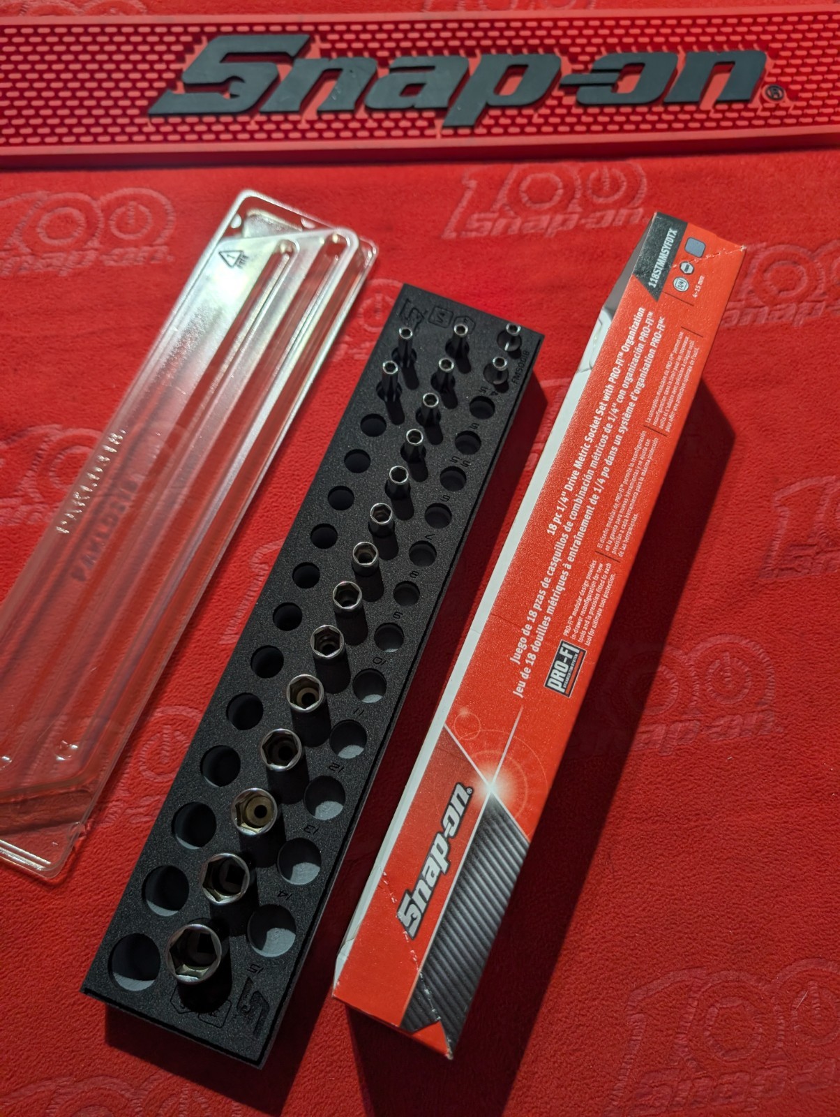 Snap On BRAND NEW #118stmmsyfdtx 18pc Socket Set 1/4dr Metric 4mm-15mm FOAM Gray