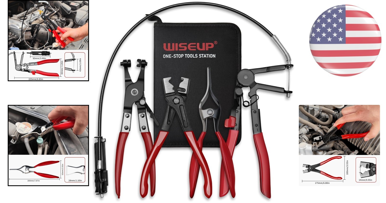 4-Piece Hose Clamp Pliers Set for Efficient Automotive & Industrial Maintenance