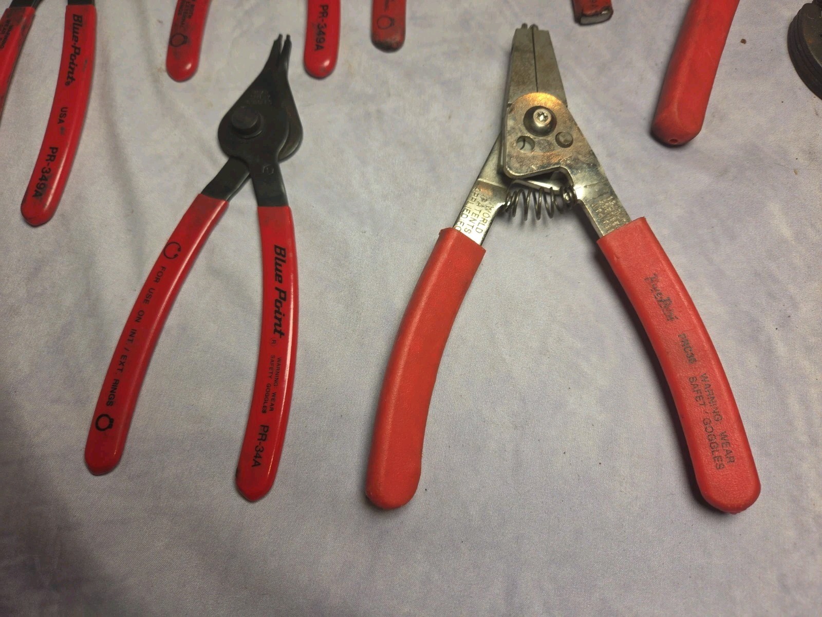 Blue Point pliers lot Of 7 PR-34A PR-349A (X3) PRC 36 PRC65 PWC50