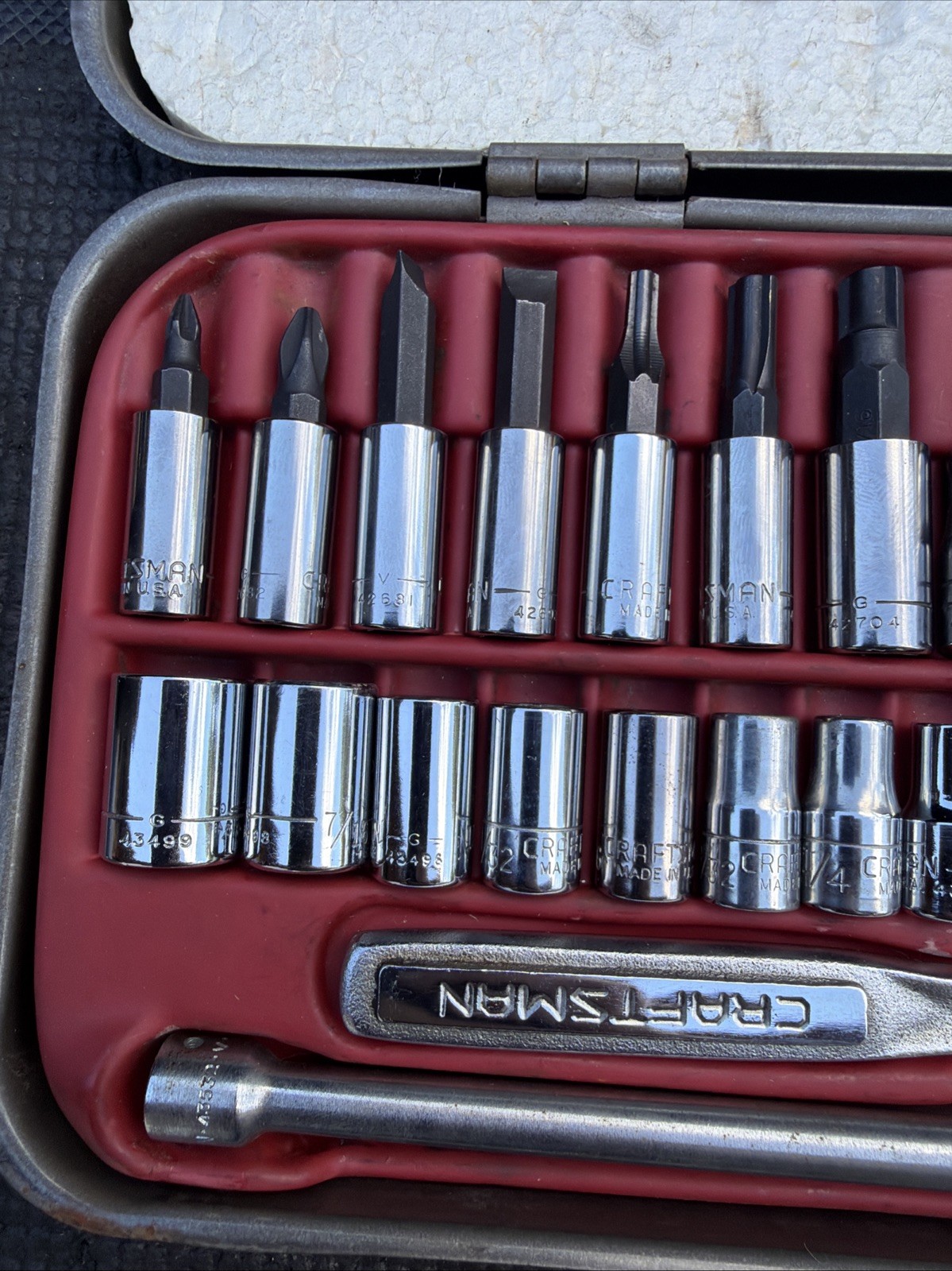 Sears Craftsman 1/4″ Drive 48pc SAE RHFT Socket Set Metal Case USA RARE 44302