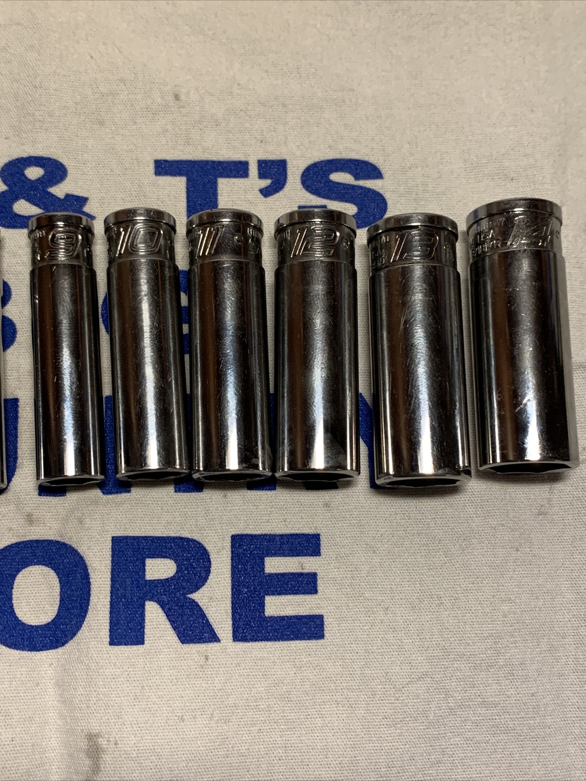 Snap-on 11 pc 1/4″ Drive 6pt Metric Xtra Deep Socket Set (4-14mm) No 7mm
