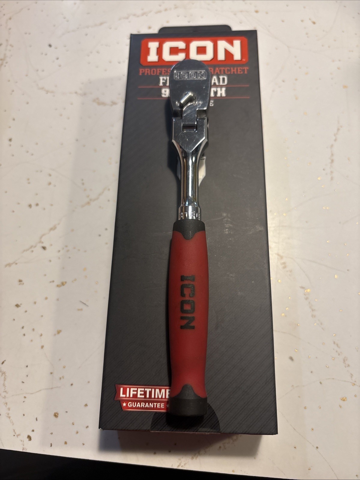 ICON 1/4 Drive Professional Flex-Head Ratchet with Comfort Grip 64693 R1FG