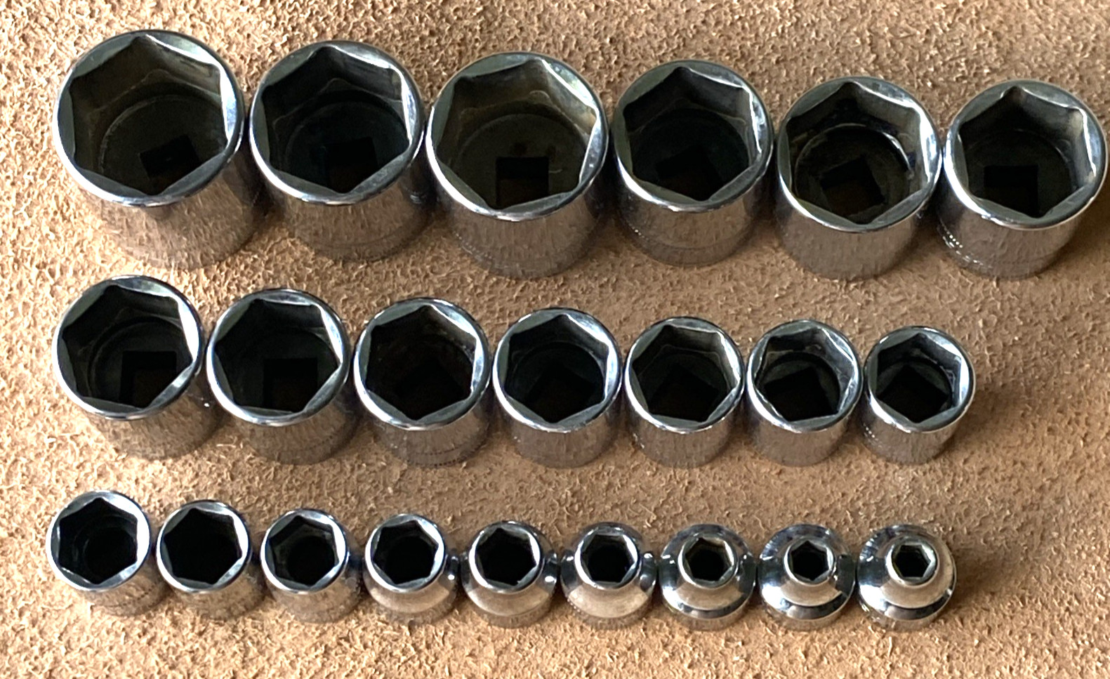 Snap-on 22Pc Metric 3/8 Drive Shallow FSM Socket Set 5.5mm-26mm 6Pt Minty