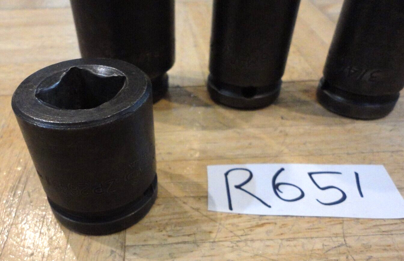 MAC TOOLS 4 PIECE 3/4 DRIVE SAE. DEEP IMPACT & SHORT BUD WHEEL SOCKETS