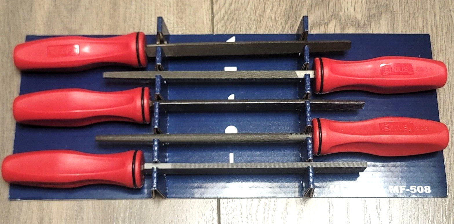 Genius Tools 5pc Pro Machinists Files Set w/ 6″ Blades & Grip Handle #MF-506