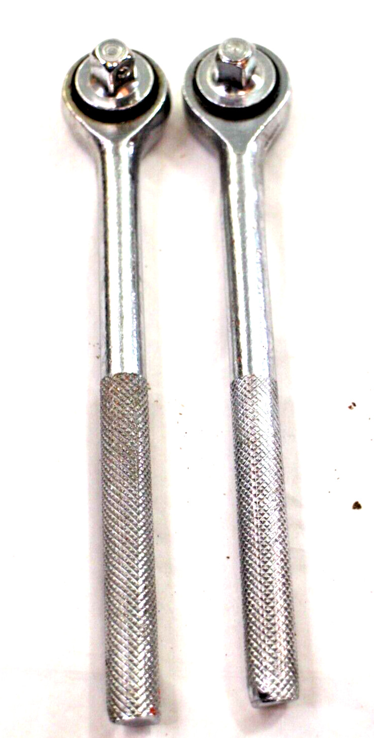 Lot of 2 Standard 3/8″ Reversible Chrome Generic Ratchets 7.25″