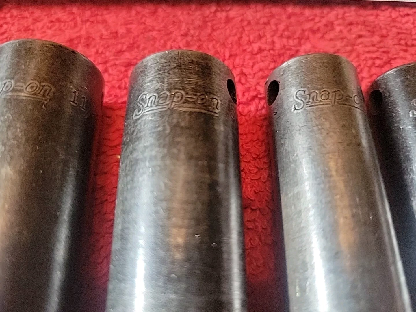 SNAP-ON TOOLS SAE 3/8″ DRIVE DEEP IMPACT SOCKET SET 6 PT 7 PC VTG USA 🇺🇸