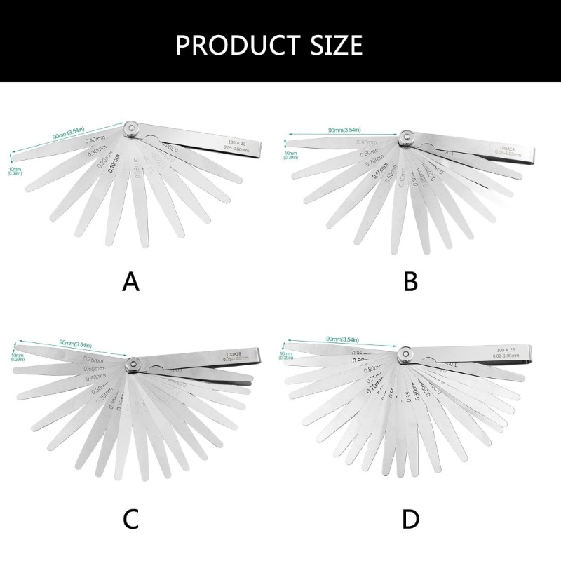 Stainless Steel Feelers Gauges Set Measuring Tool for Engineering Woodworking